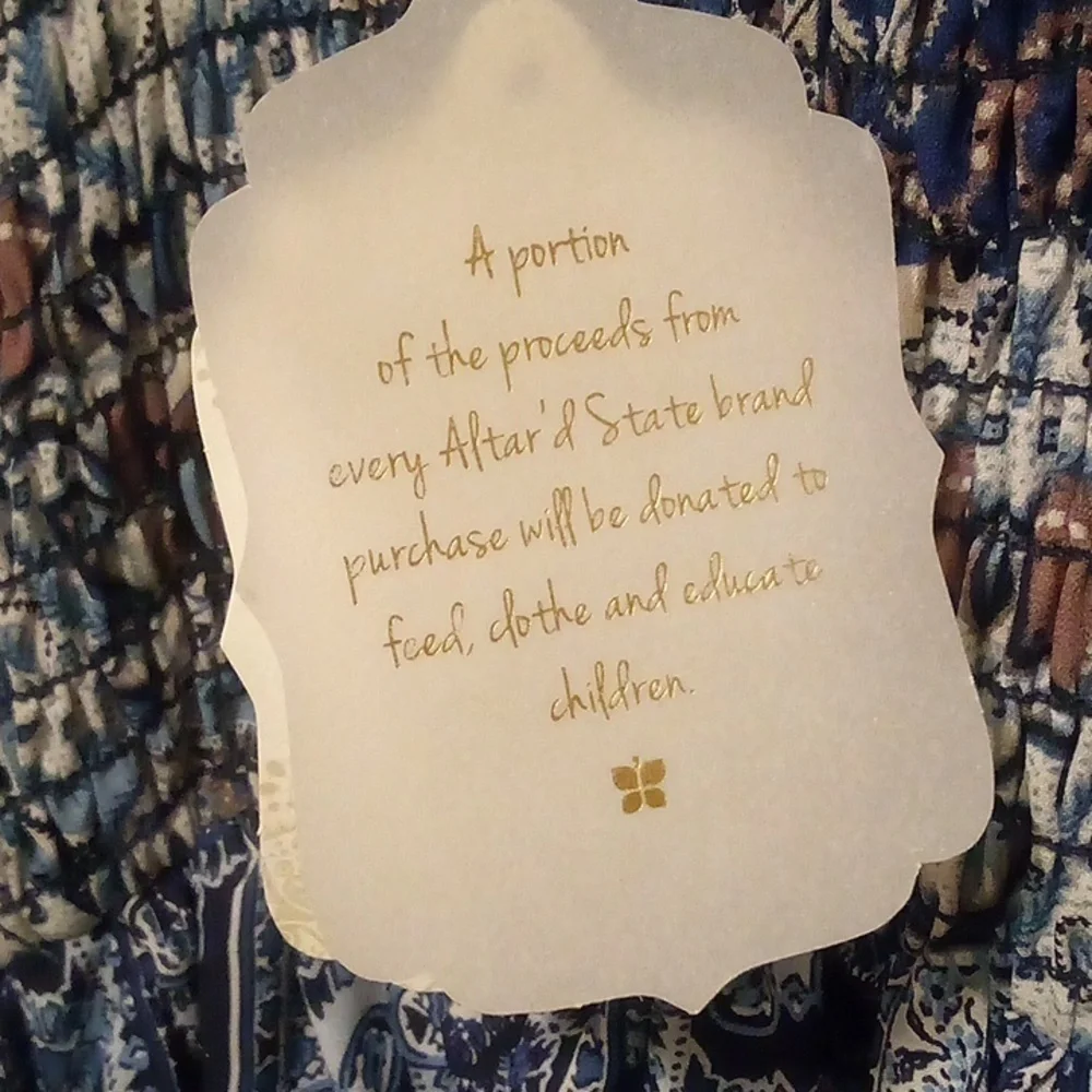 NWT - Altar'd State Sleeveless Summer Blue Floral Dress - Size L - Picture 7 of 10